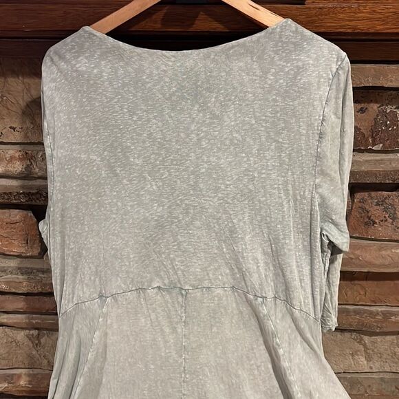 Soft Surroundings Cotton Lagenlook Faded Sea Green Eyelet Lace Dress - Picture 5 of 10